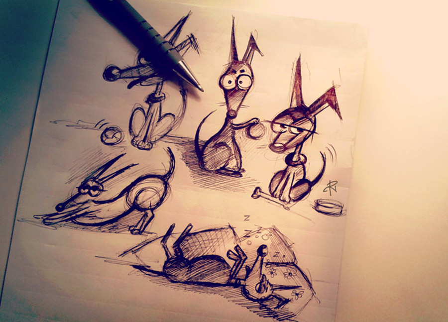 sketch illustrazione cartoon cane dog